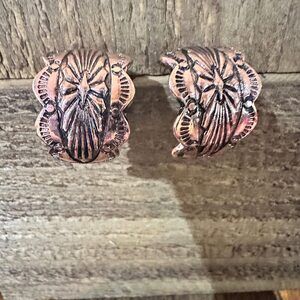 Copper Leaf Design Earrings: Embrace Western Elegance‎